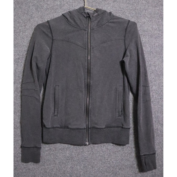 lululemon athletica Tops - Lululemon Hoodie Women 2 Gray Full Zip‎ Hoody Stretch Athleisure Everyday GUC